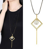Hanging Cz Crystal Gold Western Party Sweater Long Chain Necklace