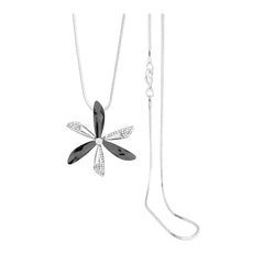 Wind Fan Crystal Black Western Party Wear Sweater Long Chain Necklace