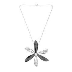 Wind Fan Crystal Black Western Party Wear Sweater Long Chain Necklace
