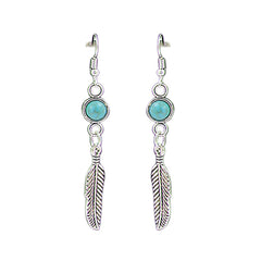 Oxidised Tribal Bohemian German Silver Blue Statement Necklace Earring