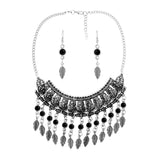 Beads Oxidised Afghani Bohemian Tribal German Silver Necklace Earring