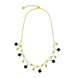 Delicate Black Charms 18K Gold Necklace Chain For Women