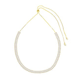 White 18K Gold Crystal Choker Adjustable Necklace Chain Women