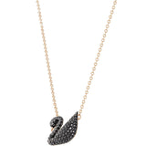 Swan Black Rose Gold Crystal Necklace Chain For Women