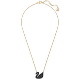 Swan Black Rose Gold Crystal Necklace Chain For Women