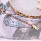 Clover Flower Black White Rose Gold Slim Stainless Steel Necklace Pendant Chain For Women