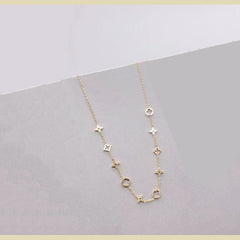 Round Star Gold Choker Stainless Steel Necklace Pendant Chain For Women