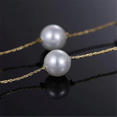 Round Pearl Gold Choker Stainless Steel Necklace Chain For Women