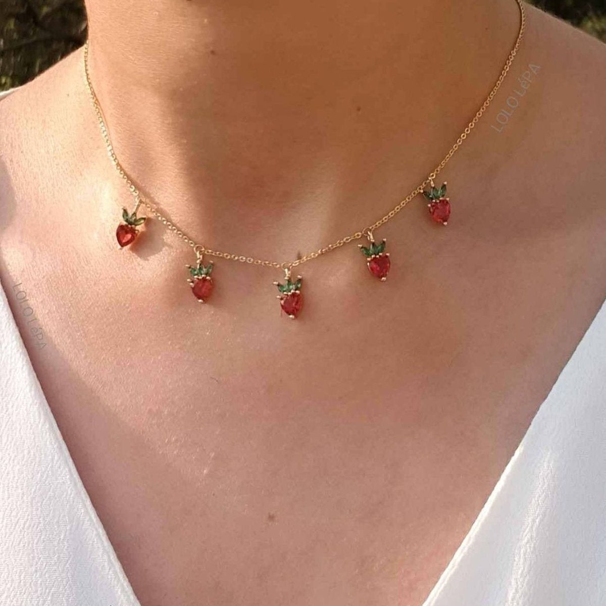 Snowberry Crystal Gold Choker Necklace Chain For Women