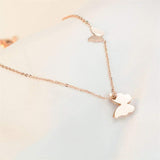 Butterfly Rose Gold Stainless Steel Link Necklace Pendant Chain Women