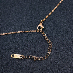 Clover Flower Black White Rose Gold Stainless Steel Necklace Pendant Chain Women