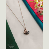 Swan Black Rose Gold Stainless Steel Necklace Pendant Chain Women