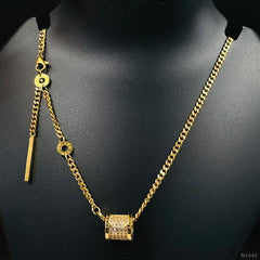 Stainless Steel Gold Plain Drum Necklace For Women