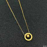 Stainless Steel Gold Roman Ring Necklace Pendant Chain For Women