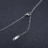 Stainless Steel Silver Cubic Zirconia Star Necklace Chain Women