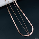 Stainless Steel Rose Gold Snake Link Chain Necklace For Women