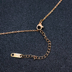 Crescent Moon Stainless Steel Rose Gold Cubic Zirconia Necklace Chain