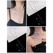 Stainless Steel Pearl Pearl Mala Necklace Chain For Women White