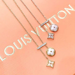Clover Rose Gold Stainless Steel Necklace Pendant Chain For Women