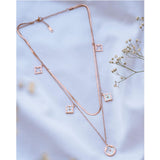 Stainless Steel Rose Gold Enamel Clover Necklace Chain For Women