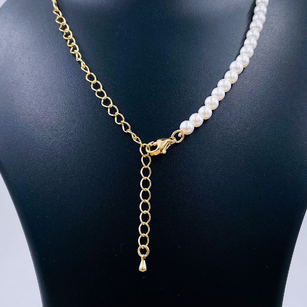 Pearl Paper Clip Links 18K Gold Copper Necklace Chain For Women