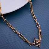 Rose Gold Fancy Lock Aluminium 17inch Necklace Chain for Women