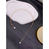 Hasli Choker Pearl Designer 18K Gold Stainless Steel Necklace for Women