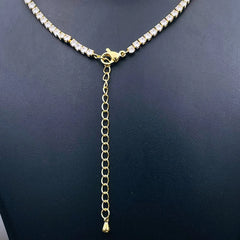 Pineappple Tennis Solitaire Cubic Zirconia 18K Gold Charms Necklace for Women