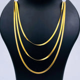 Triple Layer Smooth Snake 18k Gold Stainless Steel Chain Necklace For Women