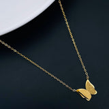Butterfly Dainty 18K Gold Stainless Steel Necklace Chain for Women
