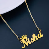 Copper Gold personalized customized Letter Name Necklace Chain For Women