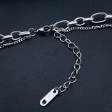 Silver Stylish Multi Layered Stunning Stainless Steel Necklace Chain Women
