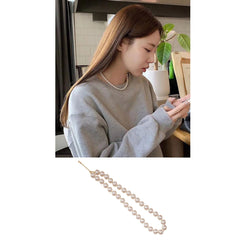 Pearl Strand Single White Line Necklace for Women