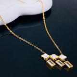 Clover Baguette 18K Gold Stainless Steel Necklace Chain for Women