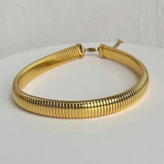 Cobra Snake 18K Gold Anti Tarnish Stainless Steel Choker Necklace For Women