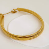 Cobra Snake 18K Gold Anti Tarnish Stainless Steel Choker Necklace For Women
