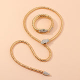 Cobra Snake Wrap Around Rhinestone 18K Gold Necklace for Women