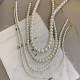 Fresh Water 6mm Pearl Strand 18K Gold Anti Tarnish Necklace for Women
