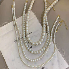 Fresh Water 6mm Pearl Strand 18K Gold Anti Tarnish Necklace for Women