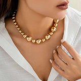 Glossy Beads Balls 18K Gold Anti Tarnish Necklace For Women