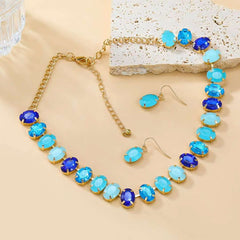 Crystal Multicolour 18K Gold Anti Tarnish Necklace For Women