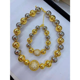 Glossy Beads Ball Cubic Zirconia Silver Anti Tarnish Necklace For Women
