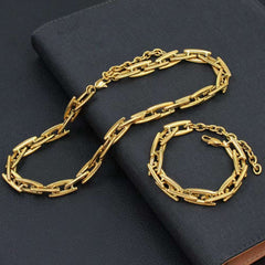 Geometric Silver Anti Tarnish Stainless Steel Necklace Chain for Men & Women