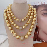 Glossy Balls 18K Gold Anti Tarnish Cubic Zirconia Necklace For Women
