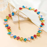 Crystal Multicolour 18K Gold Anti Tarnish Necklace For Women