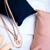 Queen Elizabeth Coin 18K Rose Gold Anti Tarnish Stainless Steel Necklace Layer Snake Chain For Women