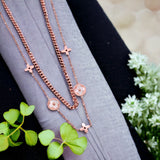 Clover Flower White 18K Rose Gold Mother Of Pearl Anti Tarnish Stainless Steel Necklace Layer Chain For Women
