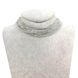 Layer Rhinestone 18K Gold Anti Tarnish Choker Necklace For Women