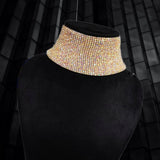 Stylish Rhinestone Rose Gold Rainbow Anti Tarnish Choker Necklace For Women