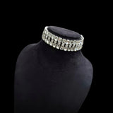 Cushion Cut Crystal Aqua Silver Anti Tarnish Choker Necklace For Women